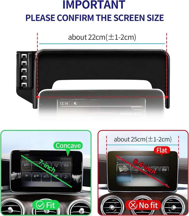 Alt view image 3 of 7 - Auto Clamp Car Phone Holder for Mercedes Benz GLC-Class C-Class 7 Screen