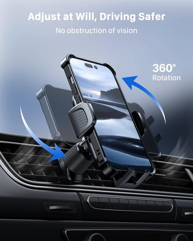 Alt view image 5 of 7 - Car Phone HolderUpgraded Strongest Suction & Clip 3in1 Universal Cell Phone Mount for Dashboard Windshield Air Vent Truck Cradle Stand for iPhone 17 Pro Max 16 15 14 13 12 11 SE