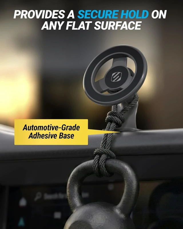 Alt view image 5 of 7 - MagSafe Car Mount Magnetic Dashboard Phone Holder for Car with 3M Adhesive Base Strong Magnet Hold 360° Rotatable Cell Phone Car Mount for iPhone 17/16/15/14/13/12 Includes Magnetic Ring