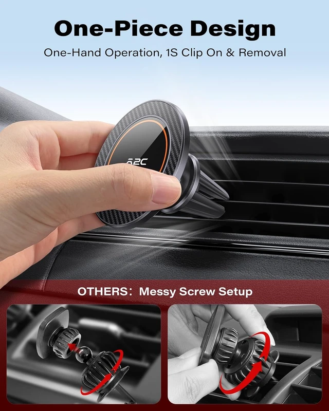 Alt view image 5 of 7 - for MagSafe Car Mount One-Piece Magnetic Phone Holder for Car Vent