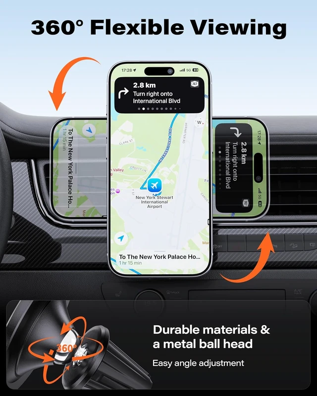 Alt view image 6 of 7 - for MagSafe Car Mount One-Piece Magnetic Phone Holder for Car Vent