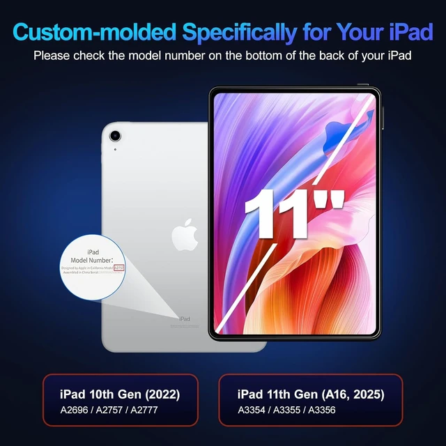 Alt view image 2 of 7 - 2 Pack Tempered Glass Screen Protector for iPad 11th (A16) 2025/iPad 10th Generation 2022 9H 0.3mm Ultra Sensitive High Transparency Film Guard