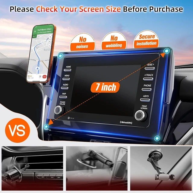 Alt view image 4 of 7 - Magnetic Phone Holder for Toyota Camry 2021-2024 7-Inch Screen for MagSafe