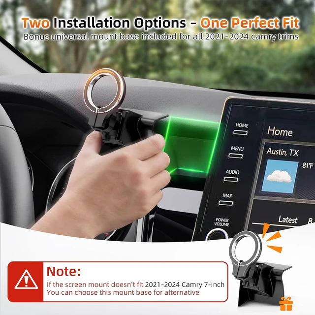 Alt view image 3 of 7 - Magnetic Phone Holder for Toyota Camry 2021-2024 7-Inch Screen for MagSafe