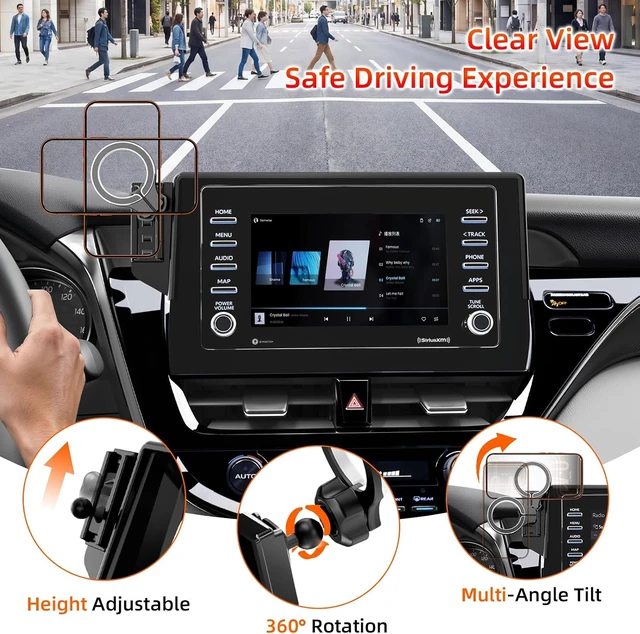 Alt view image 5 of 7 - Magnetic Phone Holder for Toyota Camry 2021-2024 7-Inch Screen for MagSafe