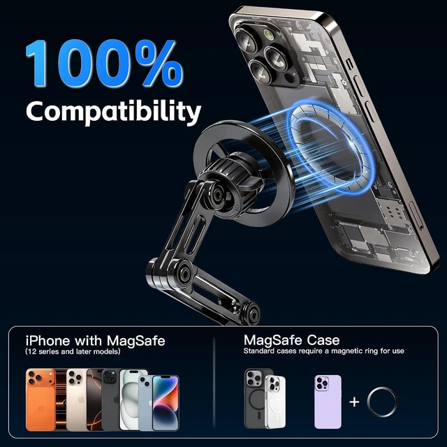Alt view image 7 of 7 - Car Phone Holder for Magsafe Suction Car Phone Mount 360° Adjustable