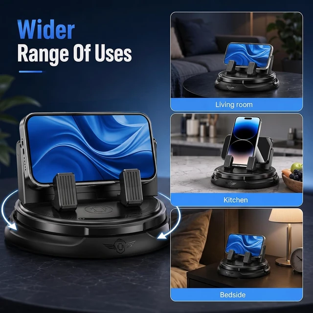 Alt view image 7 of 7 - Car Phone Holder 360 Degree Rotation 2026 New Dashboard Phone Mount with Adjustable Spring Clip for Smartphones