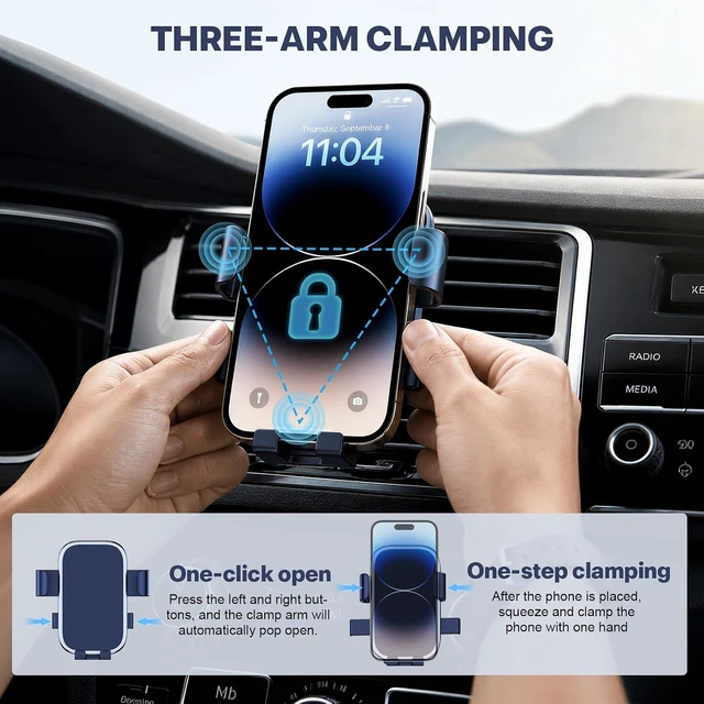 Alt view image 3 of 7 - Car Phone Holder air Vent car Mount Suitable for 4.4-6.8 inches Black