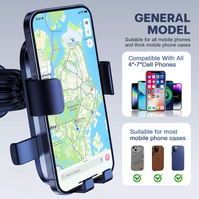Alt view image 7 of 7 - Car Phone Holder air Vent car Mount Suitable for 4.4-6.8 inches Black