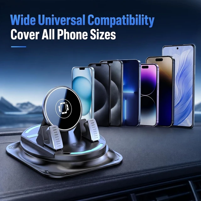Alt view image 6 of 7 - Car Dashboard Phone Holder 360 Degree Rotatable Car Phone Holder 2026 New Non-Slip Dashboard Cell Phone Holder Universal Car Phone Mount Stand for Most Size PhonesB