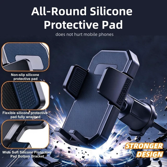 Alt view image 7 of 7 - Car Phone Holders with Metal Hook Clip Air Vent Phone Stand Car Mount