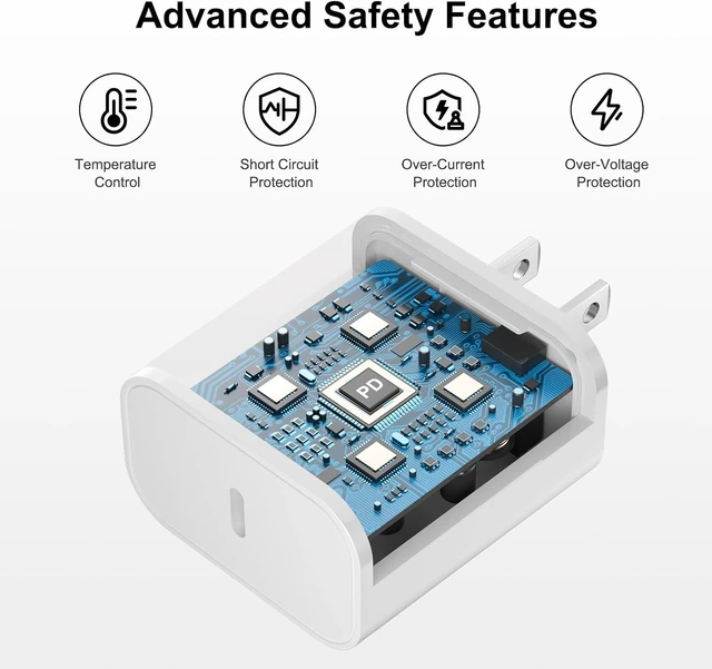 Alt view image 4 of 7 - iPad Charger Fast Charging 20W USB C Charger 10FT & 6FT USB C to C Cable