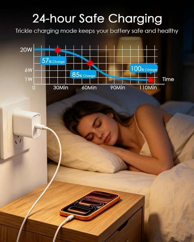 Alt view image 5 of 7 - 20W USBC Charger Block for iPhone 18/17/16/15 Charger Fast Charging