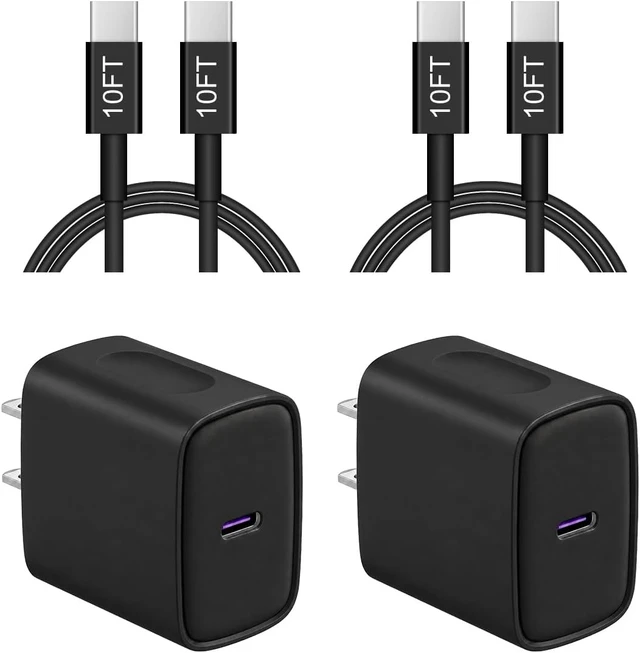 Main image of iPhone 18 17 16 15 Charger Fast Charging 10FT - 20W USB C Charger Block