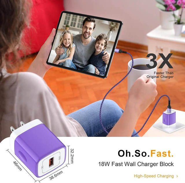 Alt view image 6 of 7 - Tablet Fast Charger USB C for Galaxy Tab A11+/A11plus S11 S10 S9 S8 S7 S6 S5e S4 A36+ A9+ 11 A7 A8 Tab A 10.1 Tab A 8.4 Tablet Charger Type C Cord (Include Block Cable 6ft)
