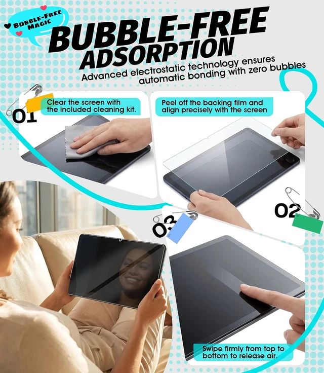 Alt view image 6 of 6 - (3 Pack Tempered Glass Screen Protector Compatible for TCL TAB 10 Gen 4 10.1 inch Protector De Pantalla 9H High Definition Anti-Scratch Bubble-Free