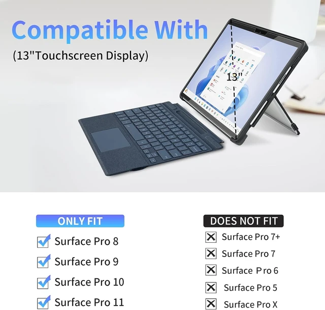 Alt view image 2 of 7 - Case for 13 Microsoft Surface Pro 12th 2026/11/10/9/8 Black