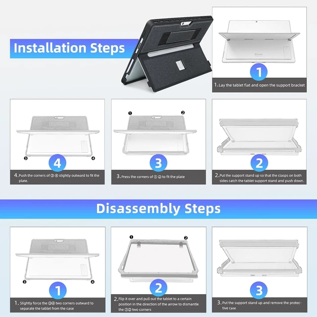 Alt view image 6 of 7 - Case for 13 Microsoft Surface Pro 12th 2026/11/10/9/8 Black