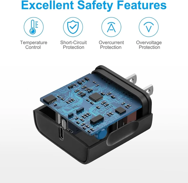 Alt view image 3 of 7 - iPhone 18 17 16 15 Charger Fast Charging 10FT - 20W USB C Charger Block