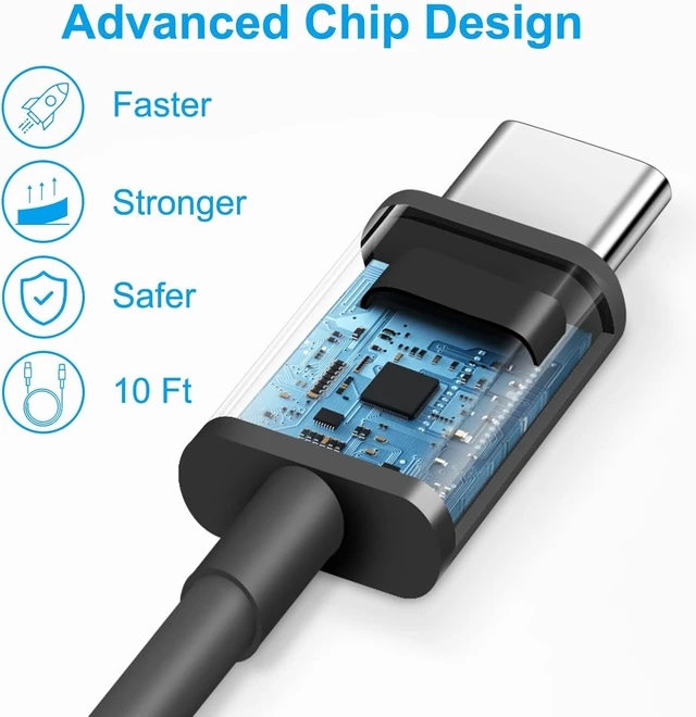 Alt view image 4 of 7 - iPhone 18 17 16 15 Charger Fast Charging 10FT - 20W USB C Charger Block
