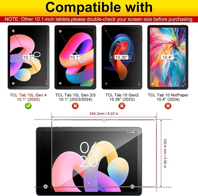 Alt view image 2 of 7 - Screen Protector for TCL Tab 10 Gen4 10.1-inch Tablet Bubble-Free