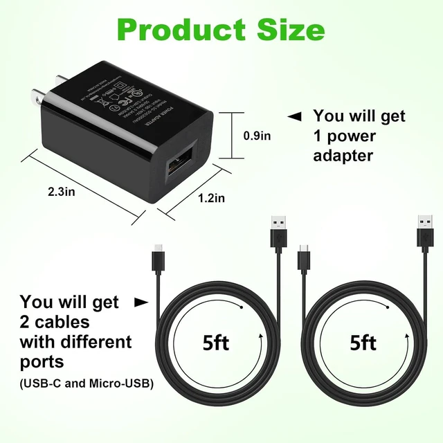 Alt view image 5 of 7 - For Kindle Fire Tablet Charger Cord: HD 10 8 Paperwhite 11th Charging Cable
