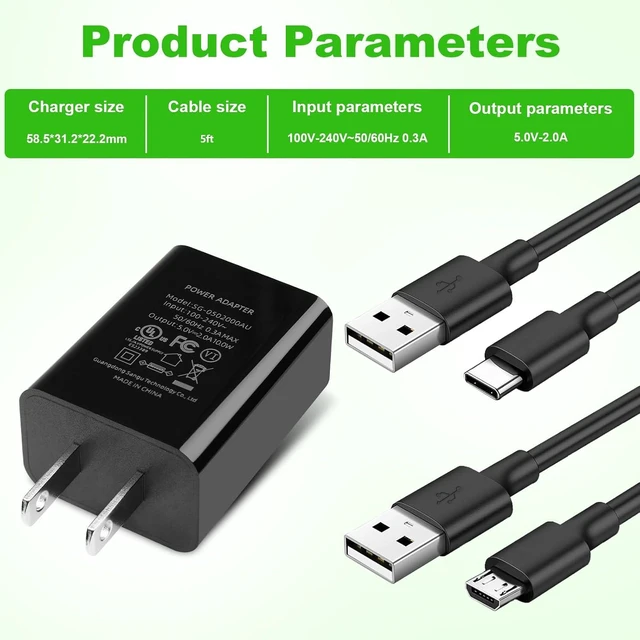 Alt view image 3 of 7 - For Kindle Fire Tablet Charger Cord: HD 10 8 Paperwhite 11th Charging Cable