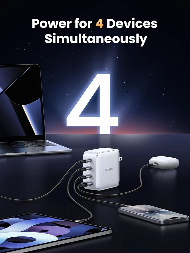 Alt view image 3 of 7 - Nexode 100W GaN USB C Charger 4-Port Fast Laptop Charger