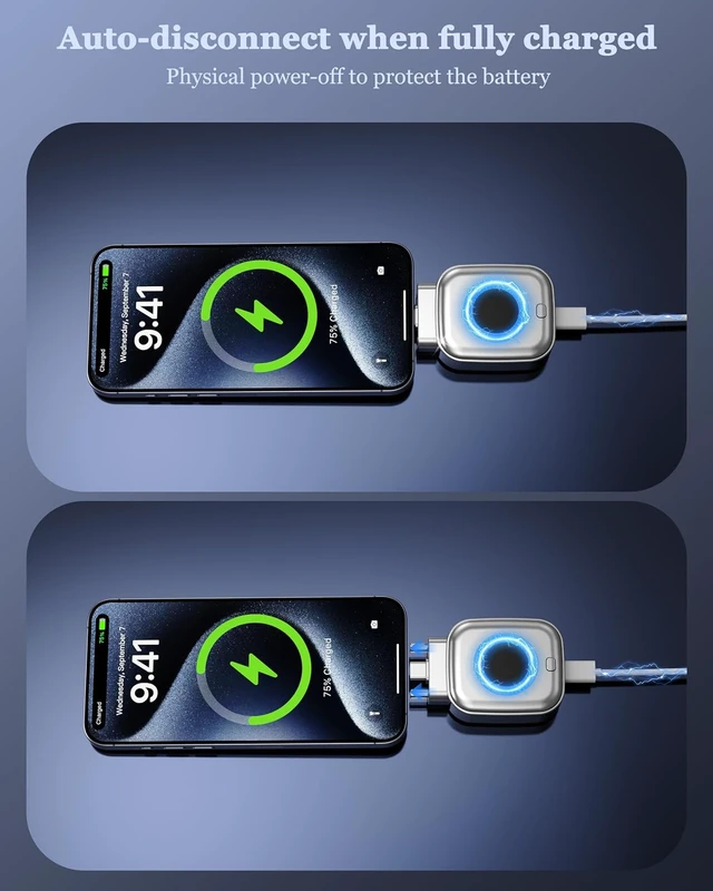 Alt view image 4 of 7 - Smart Auto Stop Charging Adapter : Supports Up to PD 140W Fast Charger with Physical Cut-Off Auto Power-Off Timer for Phone Tablet & All Type-C Devices Prevents Overcharging Extends Battery Life