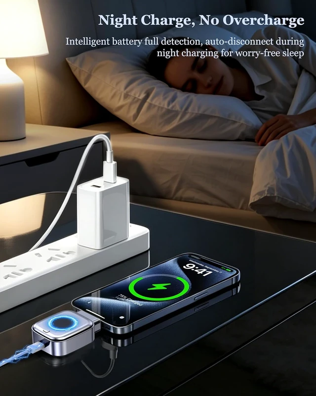 Alt view image 2 of 7 - Smart Auto Stop Charging Adapter : Supports Up to PD 140W Fast Charger with Physical Cut-Off Auto Power-Off Timer for Phone Tablet & All Type-C Devices Prevents Overcharging Extends Battery Life