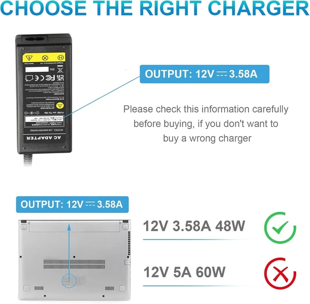 Alt view image 6 of 7 - 48W 12V 3.58A Charger for Surface Pro 1 Compatible with RT
