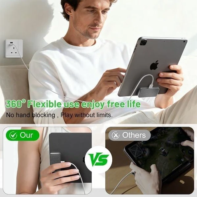 Alt view image 3 of 7 - Magnetic Wireless Charger for iPad Pro 12.9inch(3rd/4th/5th/6th) & iPad Air 13 (M2/M3) ONLY 27W Fast Charging Smart Connector Charger Aluminum Alloy Wireless Charging Pad with USB-C Cord Cable