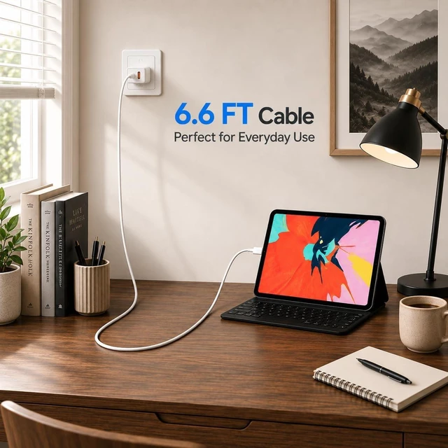 Alt view image 4 of 6 - 6FT 20W USB-C Fast Charger Fit for iPad 10th/11th A16 Generation Tablet