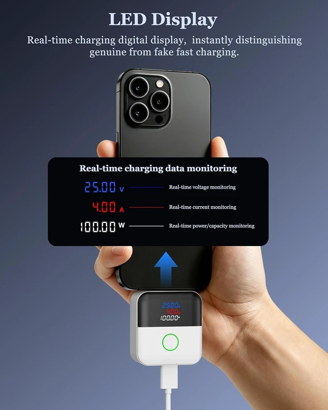 Alt view image 4 of 7 - 140W Smart Auto Stop Charging Adapter : Ai Auto Power Off Charger Protector