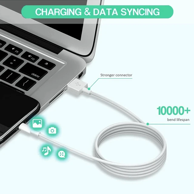 Alt view image 4 of 7 - iPad Charger Fast Charge iPhone 10FT i-Pad Charging Cord 12W i Pad Charger Fast Charging Block Foldable Portable Travel Plug with Extra Long Lightning Cable Cord Compatible with iPad/iPhone/Airpod