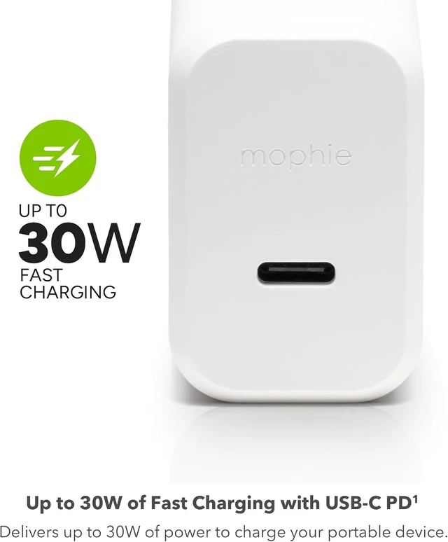 Alt view image 2 of 6 - Mophie speedport 30-30W USB-C GaN Fast Wall Charger
