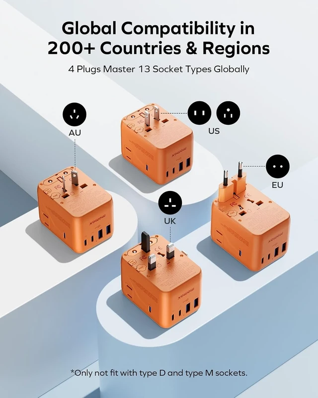 Alt view image 2 of 7 - 70W Universal Travel Adapter 7-in-1 GaN International Power Adapter