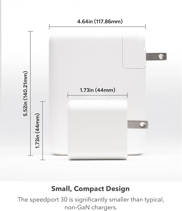 Alt view image 5 of 6 - Mophie speedport 30-30W USB-C GaN Fast Wall Charger