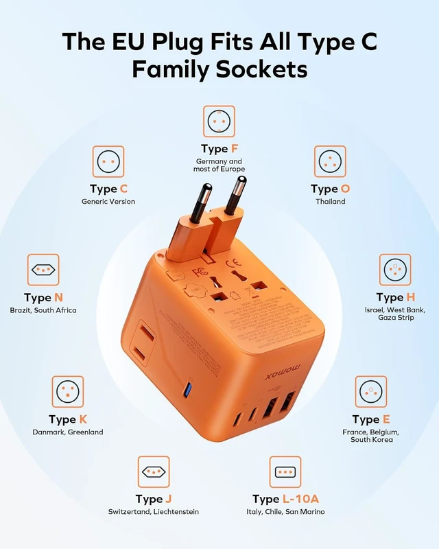Alt view image 6 of 7 - 70W Universal Travel Adapter 7-in-1 GaN International Power Adapter