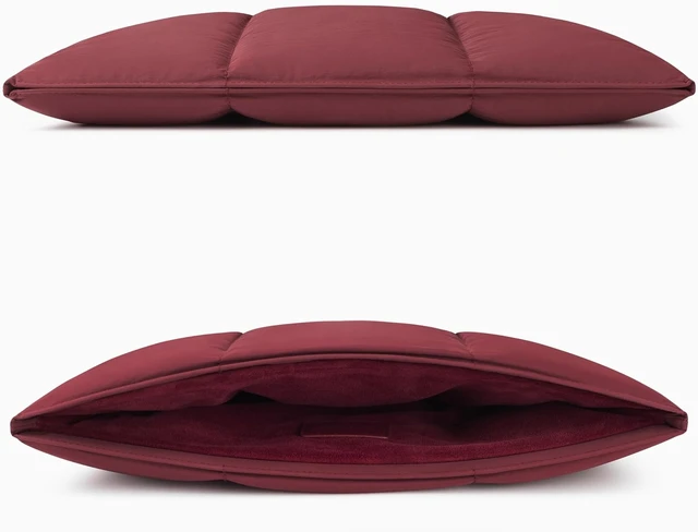 Alt view image 4 of 5 - Puffy Laptop Sleeve 13 Inch 14 Inch Quilted Puffer Laptop Carrying Case for Women Pillow Case Compatible with MacBook Air/Pro M5 M4 M3 M2 Pro/Max 2026 13 MacBook Neo A18 Wine Red