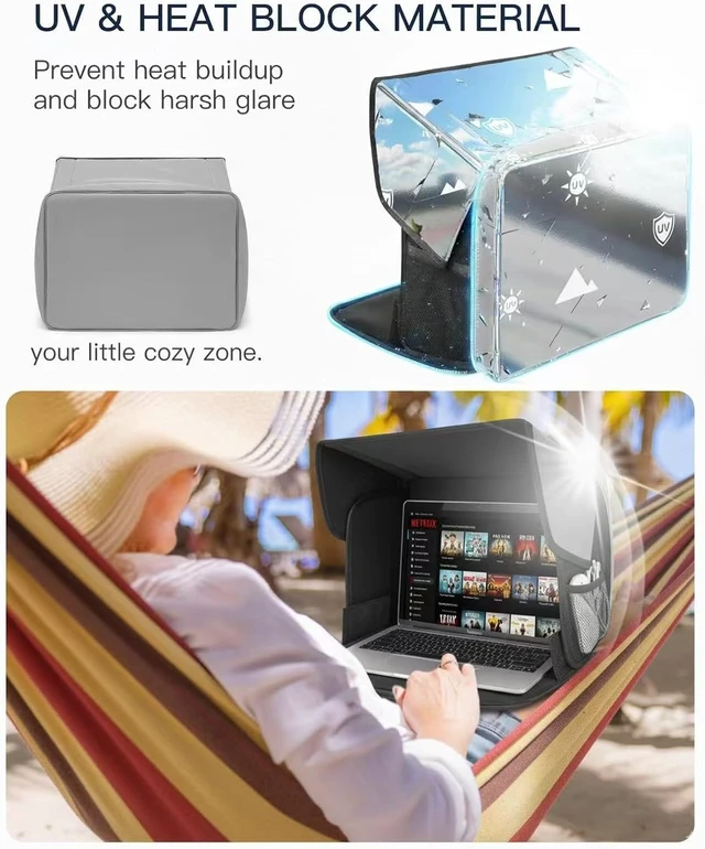Alt view image 3 of 7 - Laptop Sun Shade Multifunctional Foldable Computer Laptop Bag 13-16