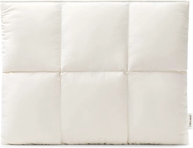 Main image of Puffy Laptop Sleeve 13 Inch 14 Inch Quilted Puffer Laptop Carrying Case for Women Pillow Case Compatible with MacBook Air/Pro M5 M4 M3 M2 Pro/Max 2026 13 MacBook Neo A18 Rice