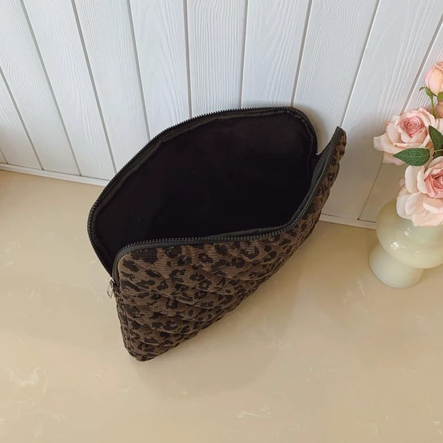 Alt view image 2 of 6 - Leopard Puffy Laptop Sleeve 15 Inch Cheetah Print Quilted Laptop Case Protective Padded Computer Sleeve for MacBook