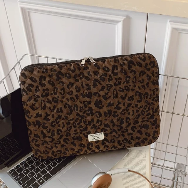 Alt view image 3 of 6 - Leopard Puffy Laptop Sleeve 15 Inch Cheetah Print Quilted Laptop Case Protective Padded Computer Sleeve for MacBook