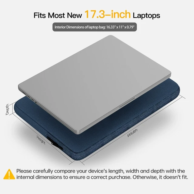 Alt view image 2 of 7 - 17 17.3 inch Laptop Sleeve Case for 17.3 inch Laptop/ Envy 17 / Pavilion 17 Inspiron 17 Ideapad 17.3 Vivobook 17 17-in Water-Resistant Computer Notebook Bag