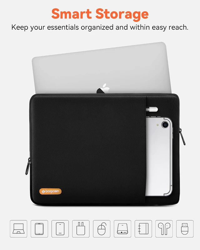 Alt view image 4 of 5 - Bagasin 15 15.6 16 Inch Laptop Sleeve Case for MacBook Pro