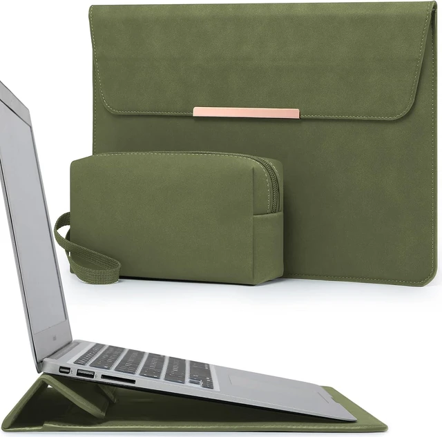 Main image of 15 Inch Laptop Sleeve Case Bag with Stand Feature Olive Green