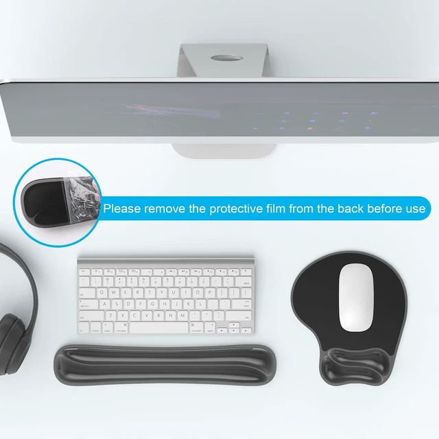 Alt view image 3 of 7 - Gel Wrist Rest Mouse Pad Set Ergonomic Support for Office Gaming