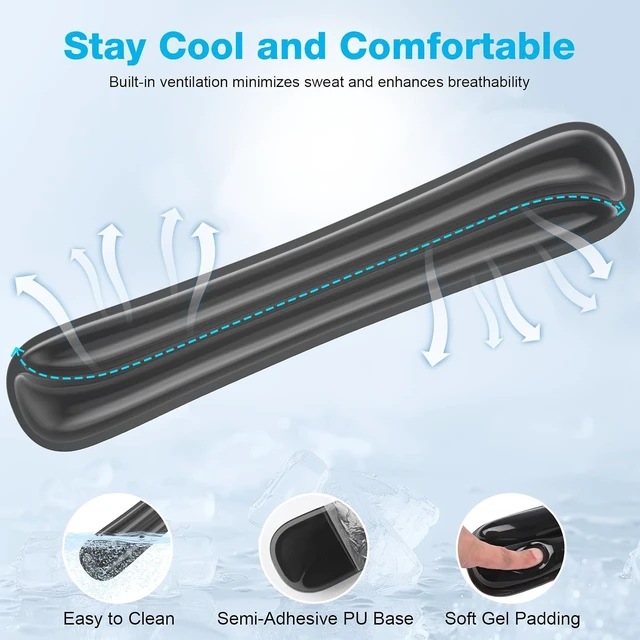 Alt view image 4 of 7 - Gel Wrist Rest Mouse Pad Set Ergonomic Support for Office Gaming