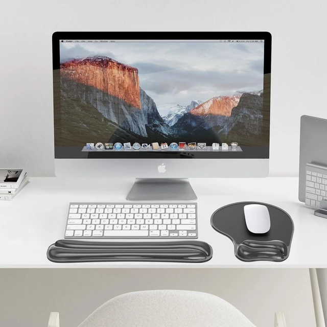 Alt view image 6 of 7 - Gel Wrist Rest Mouse Pad Set Ergonomic Support for Office Gaming